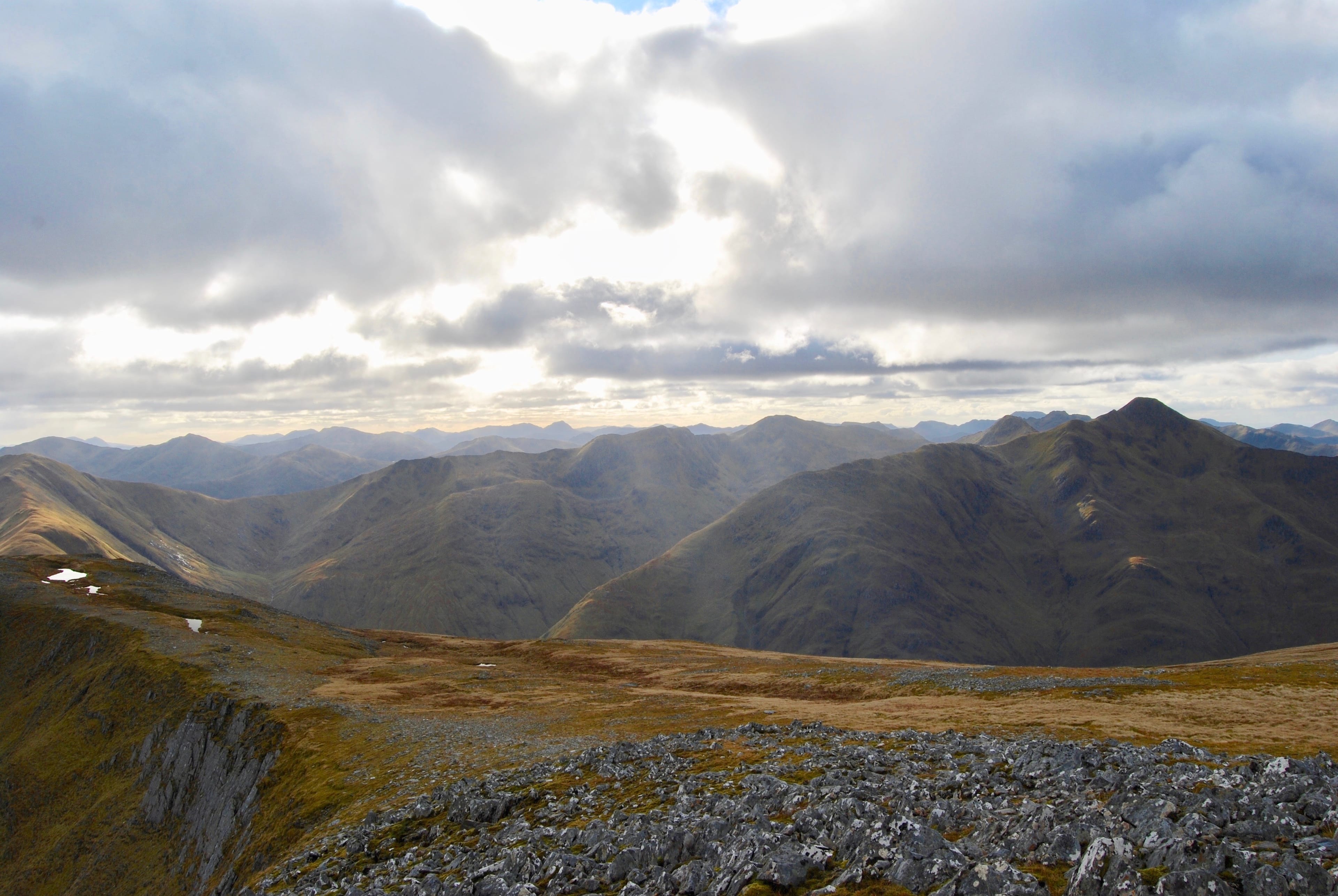 THE JOY OF 33: The vast array of the Glen Shiel peaks as seen from the summit of Beinn Fhada