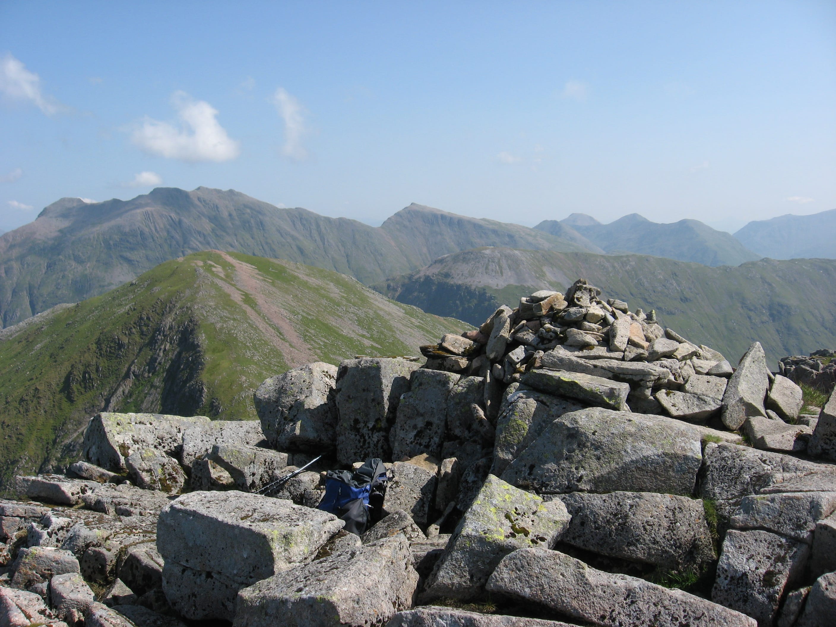 HEAT WAVE: Looking over to the Glencoe peaks from the summit of Sgor na h-Ulaidh on a blisteringly hot day