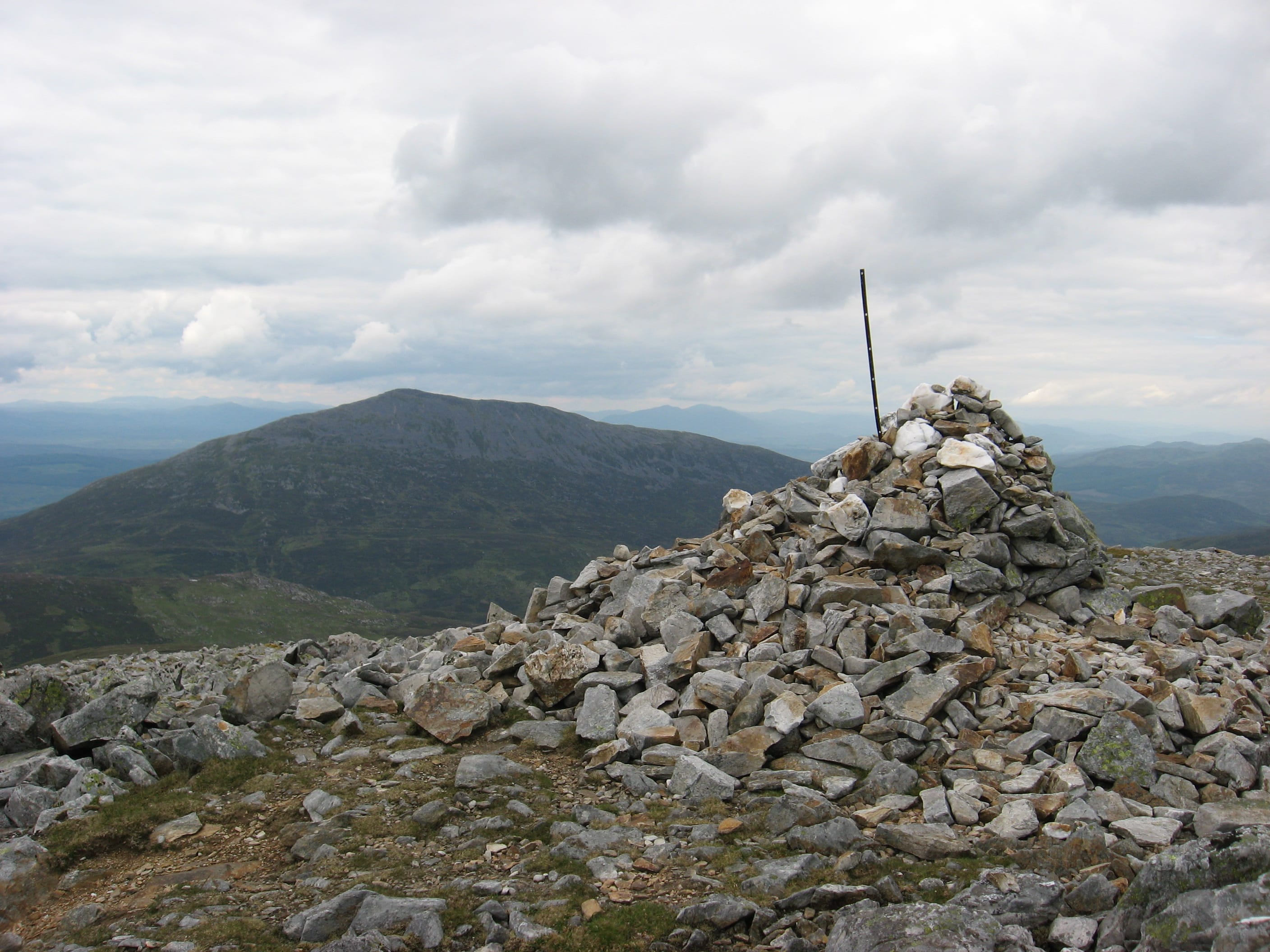 LYON RAMPANT: Looking over to the whaleback ridge of Schiehallion from the summit of Carn Mairg