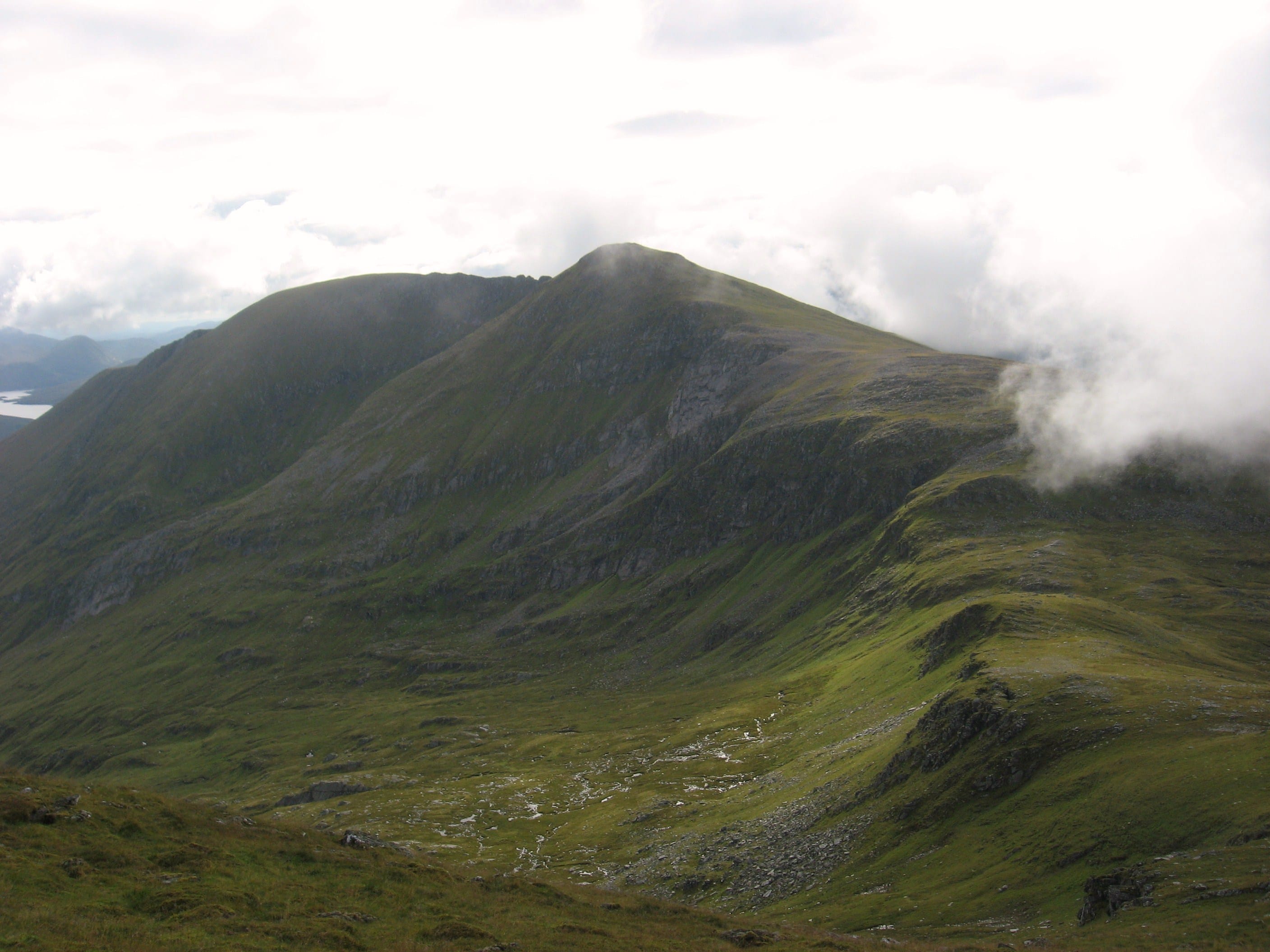 CLEAR PATH: Lurg Mhor makes an appearance ahead of the cloud in view from Bidein a' Choire Sheasgaich