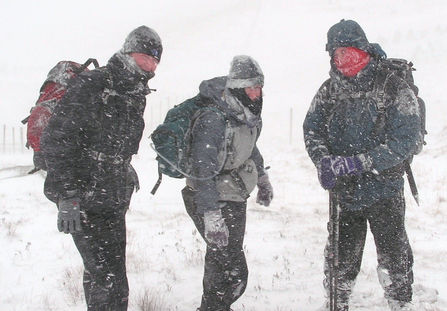 WILD WEATHER: Blizzard conditions at start of walk up Ben Challum - high winds drove us back from final approach