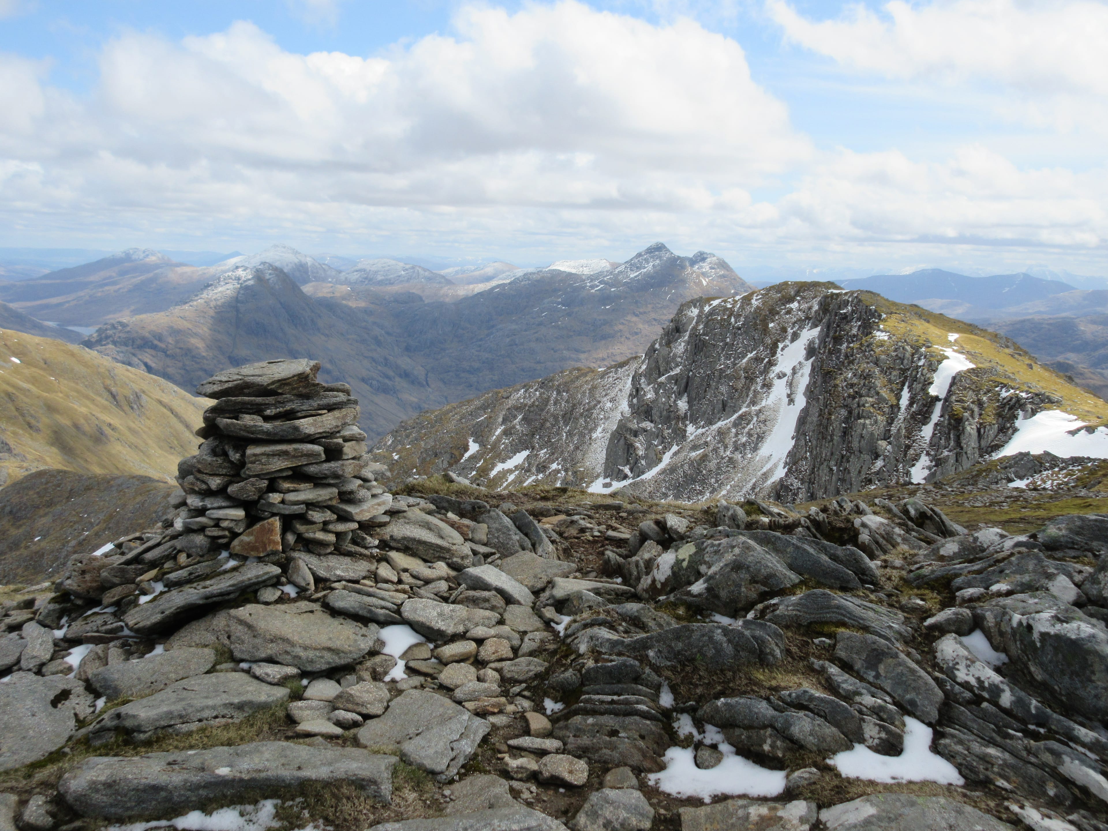 BUI-TIFUL VIEW: Looking from Meall Buidhe summit over the South-east summit and beyond to the Arkaig hills