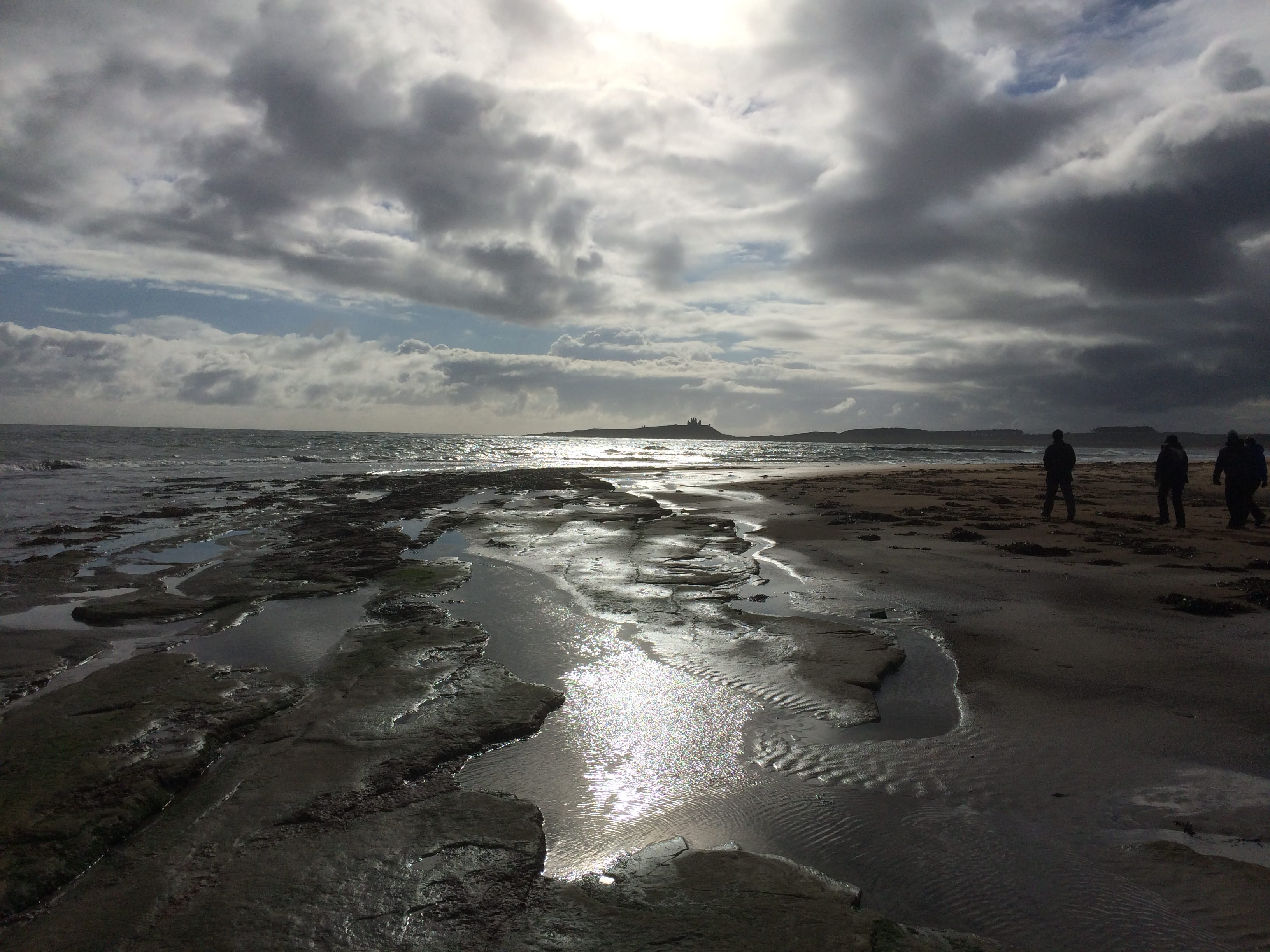 BEACH PARTY: Hostile weather saw us settle for a beach walk on the Northumberland coast but the outward journey was spectacular