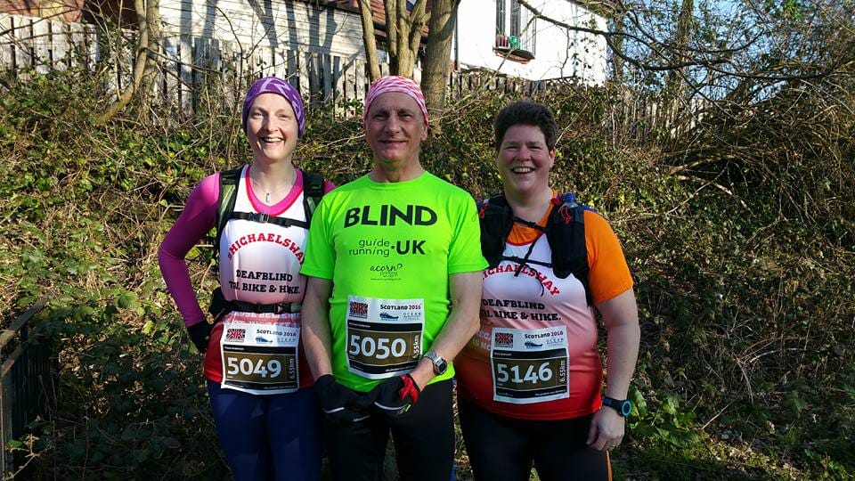 TEAM EFFORT: Michael in training for his long-distance walk with daughter Fiona, left, and daughter-in-law Nina