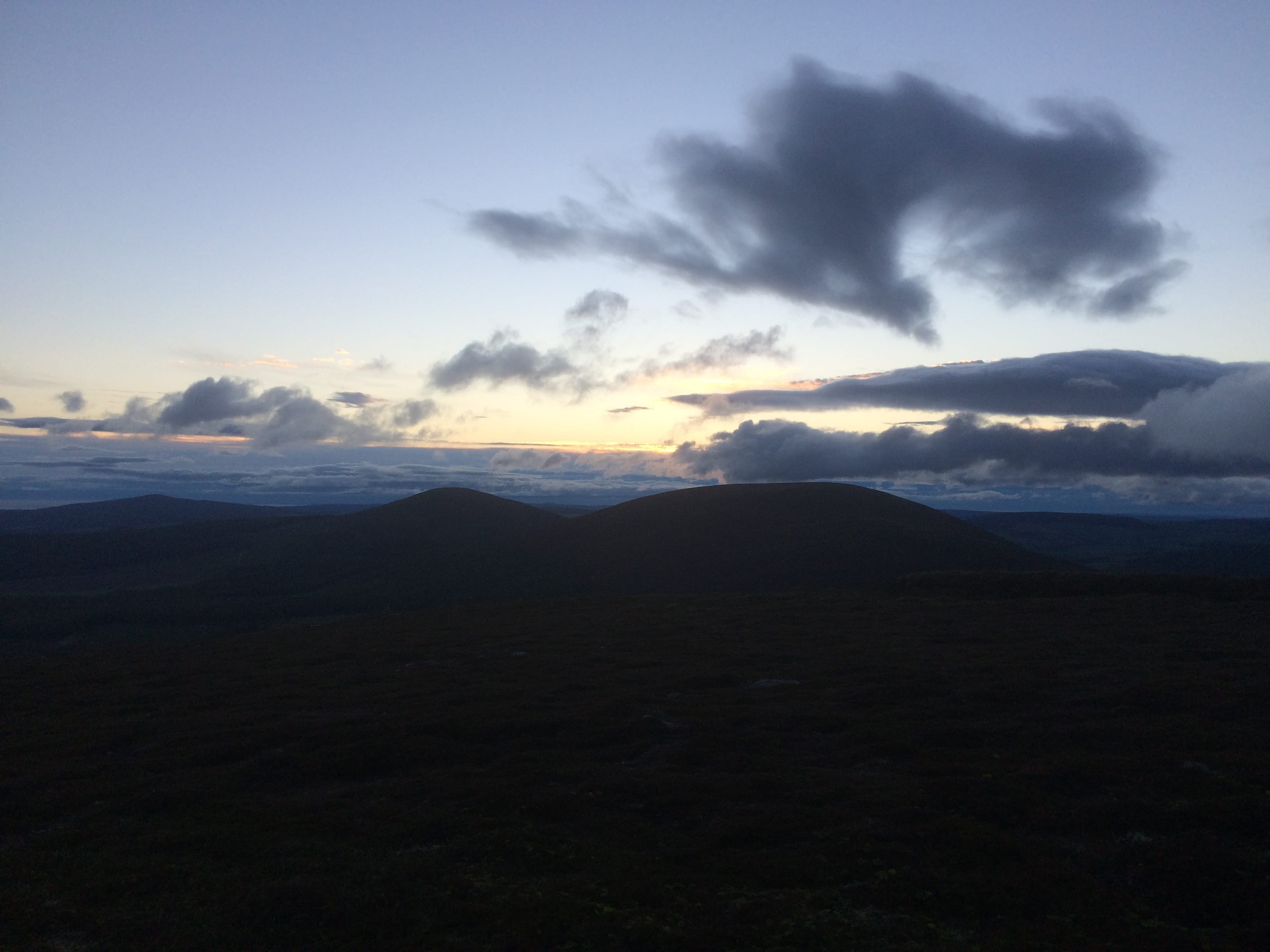 CHANGING SKIES: The clouds take on a variety of guises while lit from below as the sun starts to rise over the slopes of Ben Rinnes