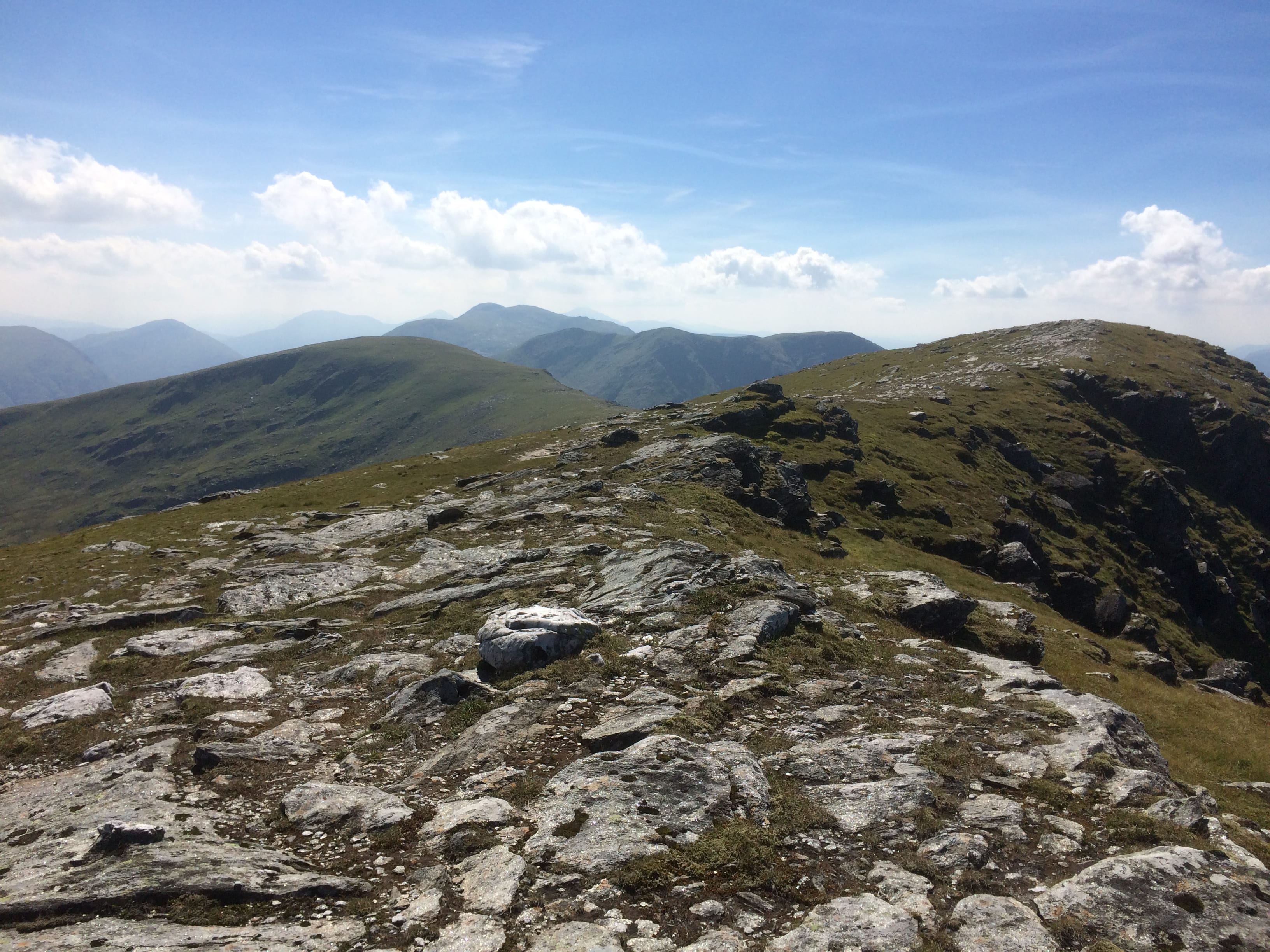 NEXT IN LINE: Beinn Dorain and Beinn an Dothaidh on the horizon from Beinn Achaladair on a traverse of the Bridge of Orchy Munros