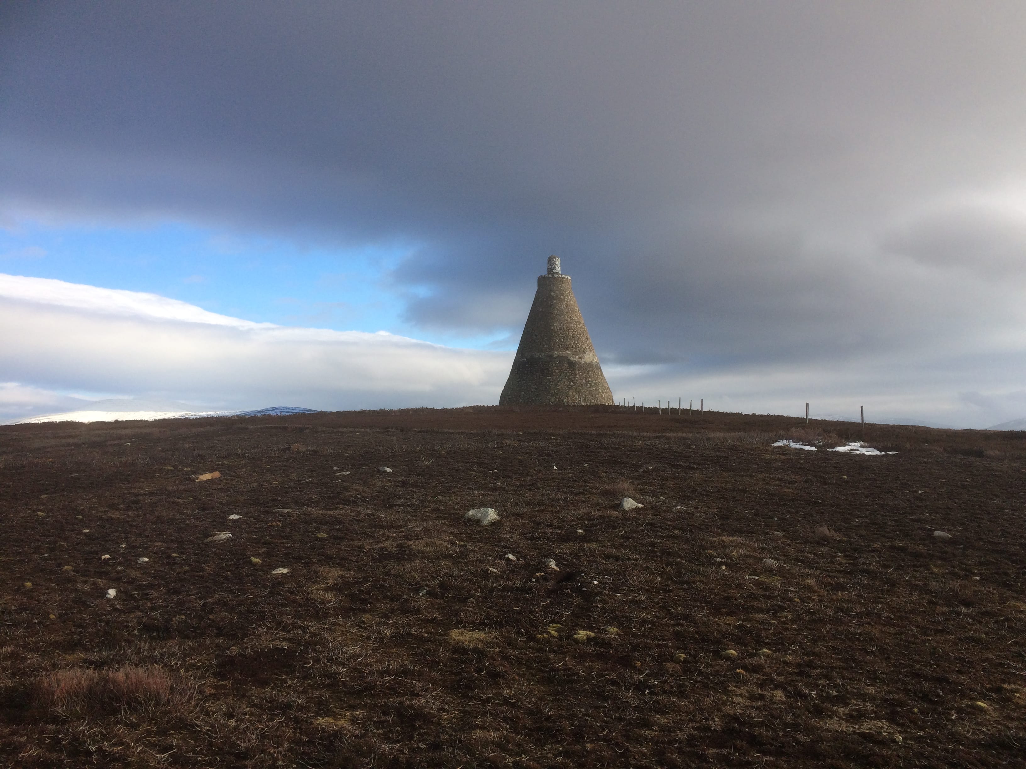 MONUMENTAL DAY OUT: Blue skies and sunshine over the massive Maule Monument on a short trek to Hill of Rowan in Glen Esk