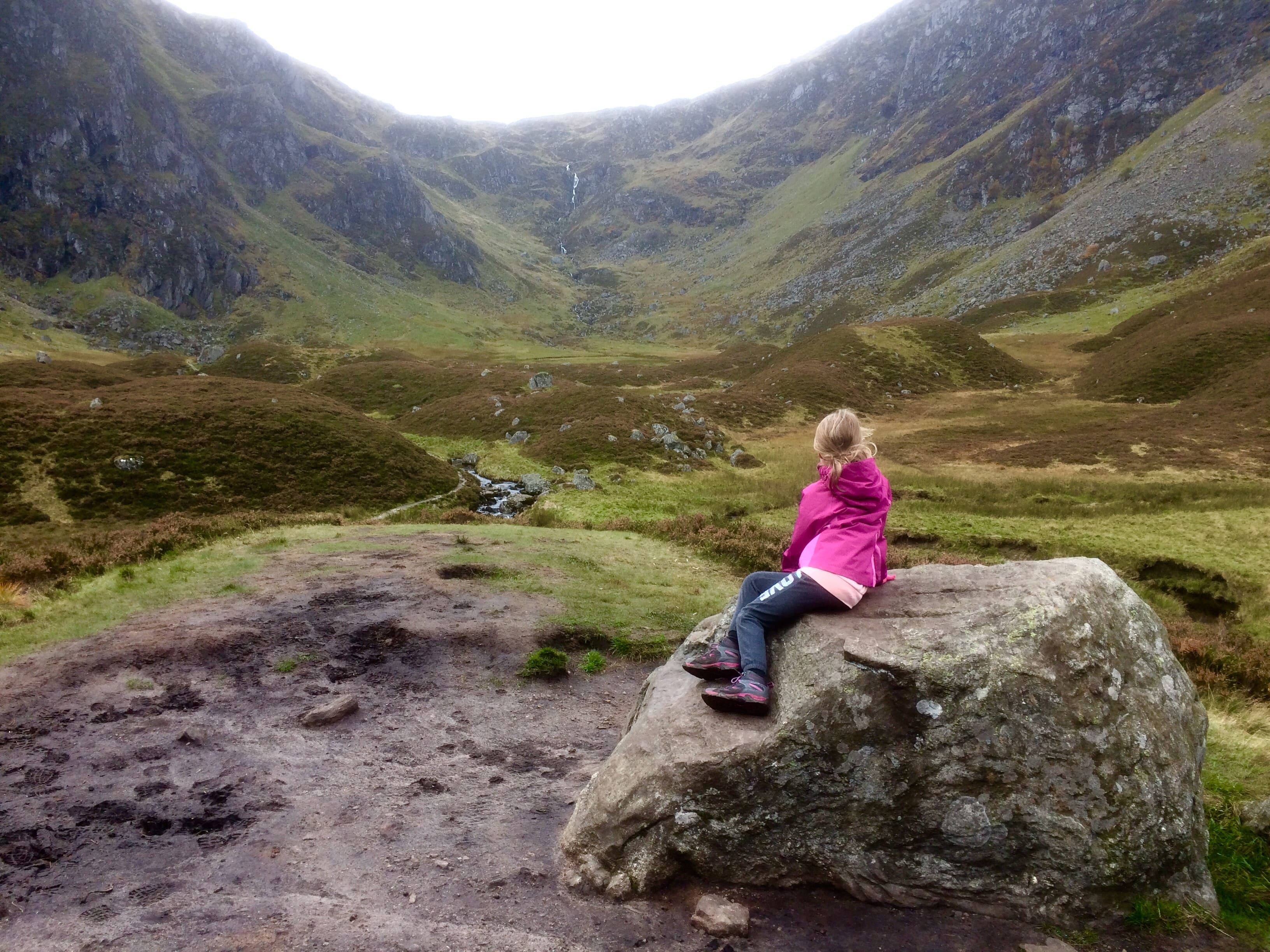 FAMILY FAVOURITE: Ava takes in the magnificence of Corrie Fee after another walk up from her favourite place, Glen Doll