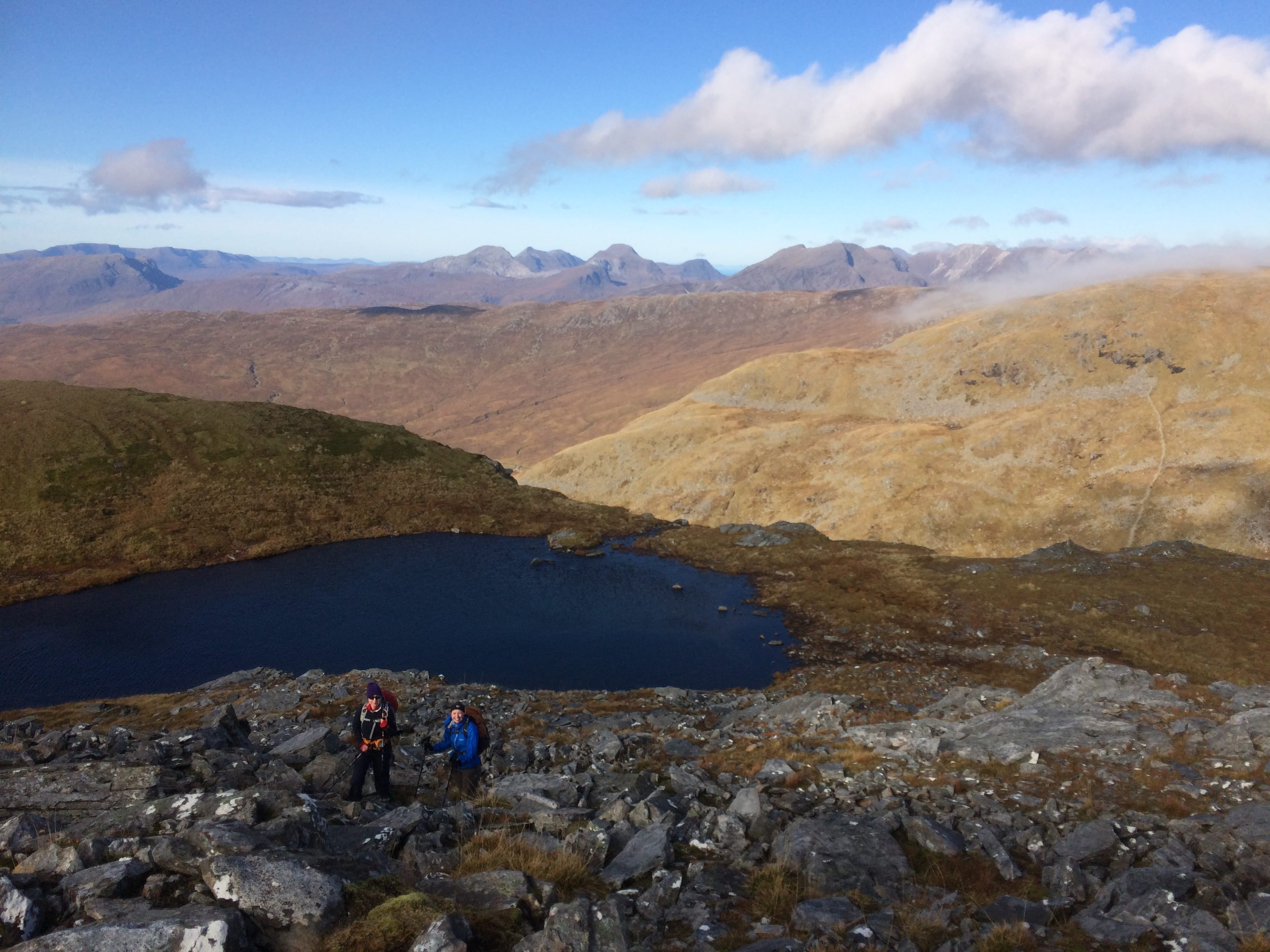 FAR-AND AWAY: The distant Torridon peaks on the horizon during the ascent of the remote Bidein a' Choire Sheasgaich