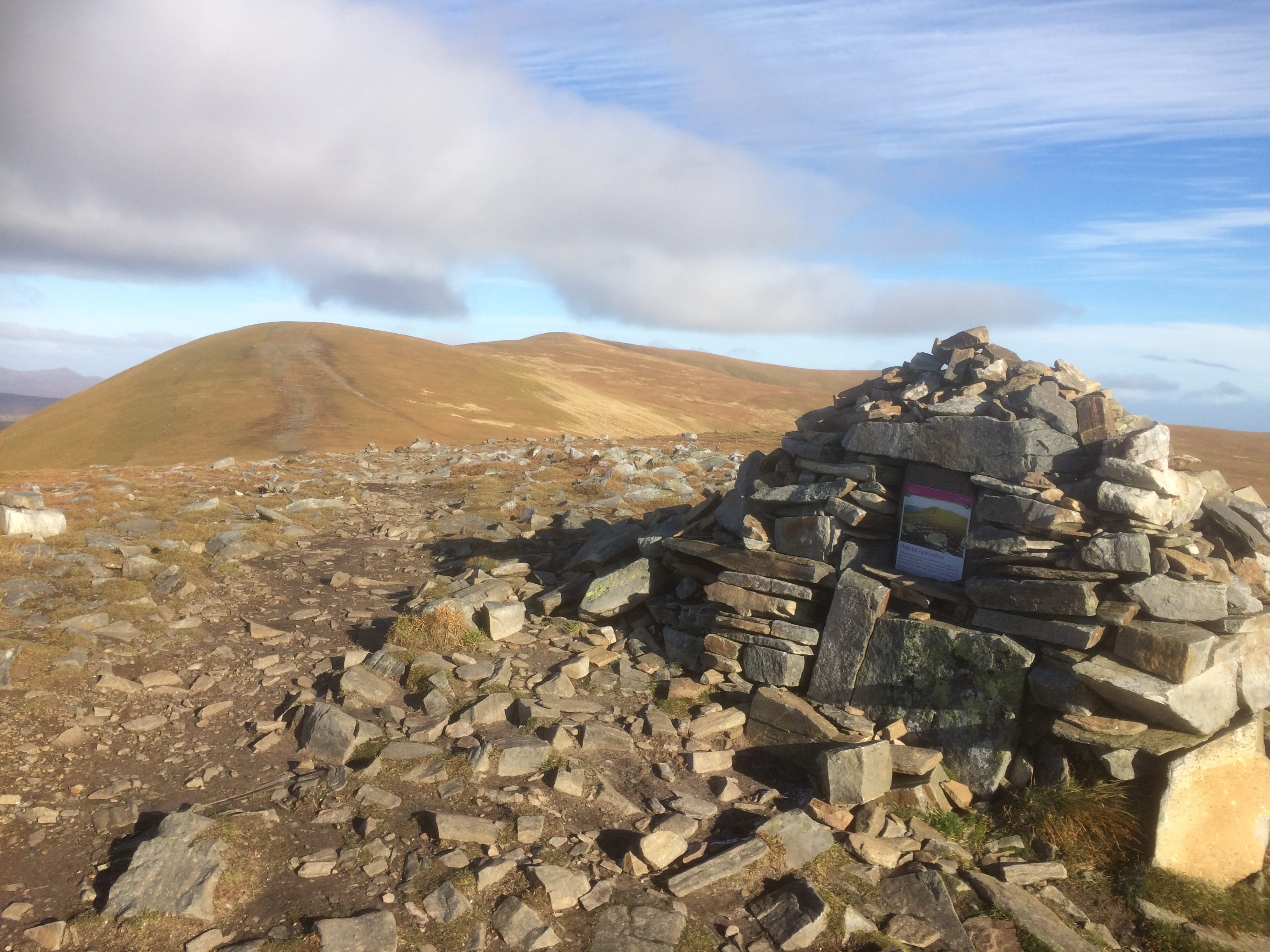 FRAGILE TERRITORY: The route of the summit ridge path from the cairn at the top of An Cabar to the main summit