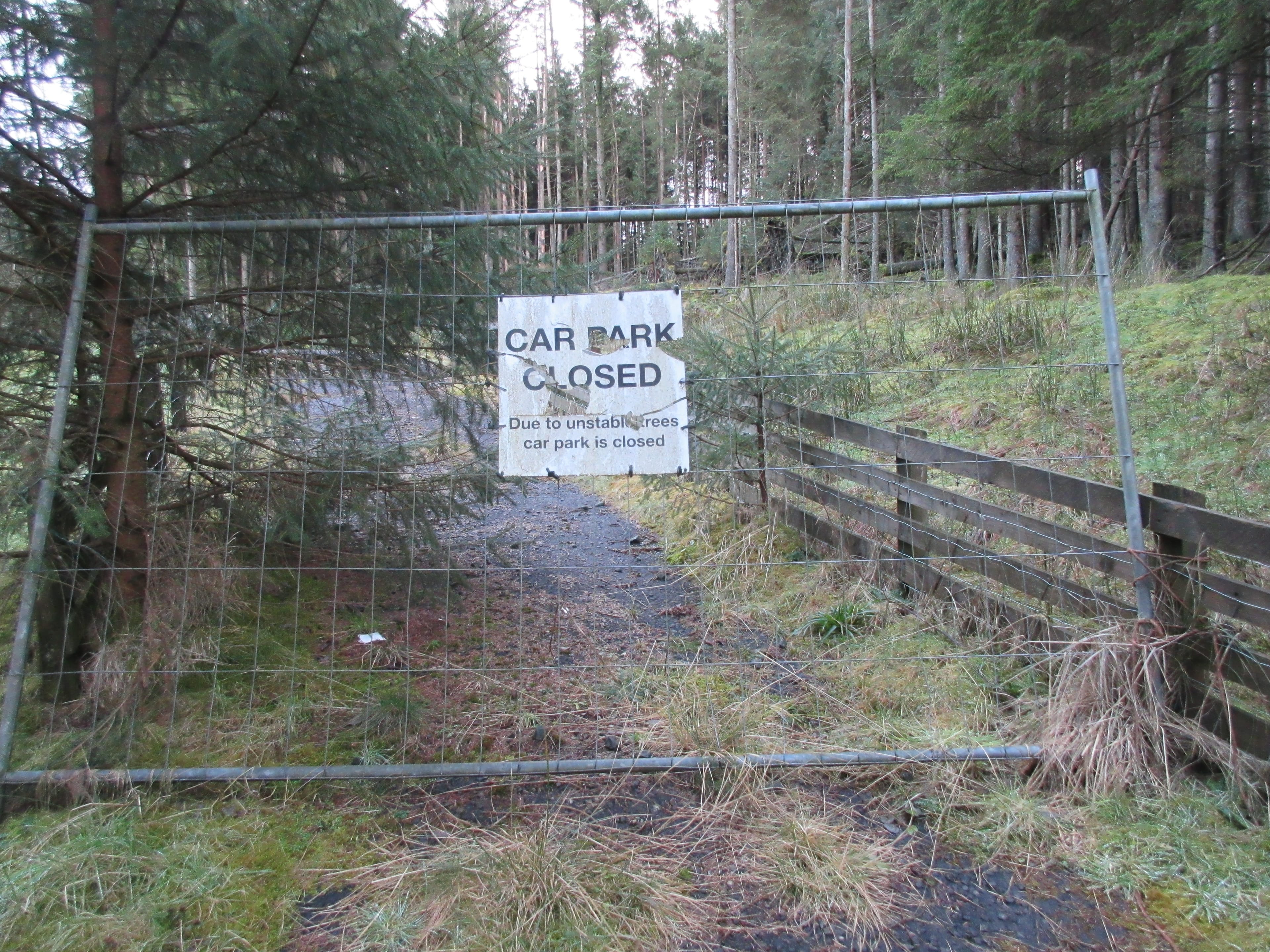 SIGN OF THE TIMES: The gate blocking access to the car park - it all adds to the rundown look all over this beautiful glen