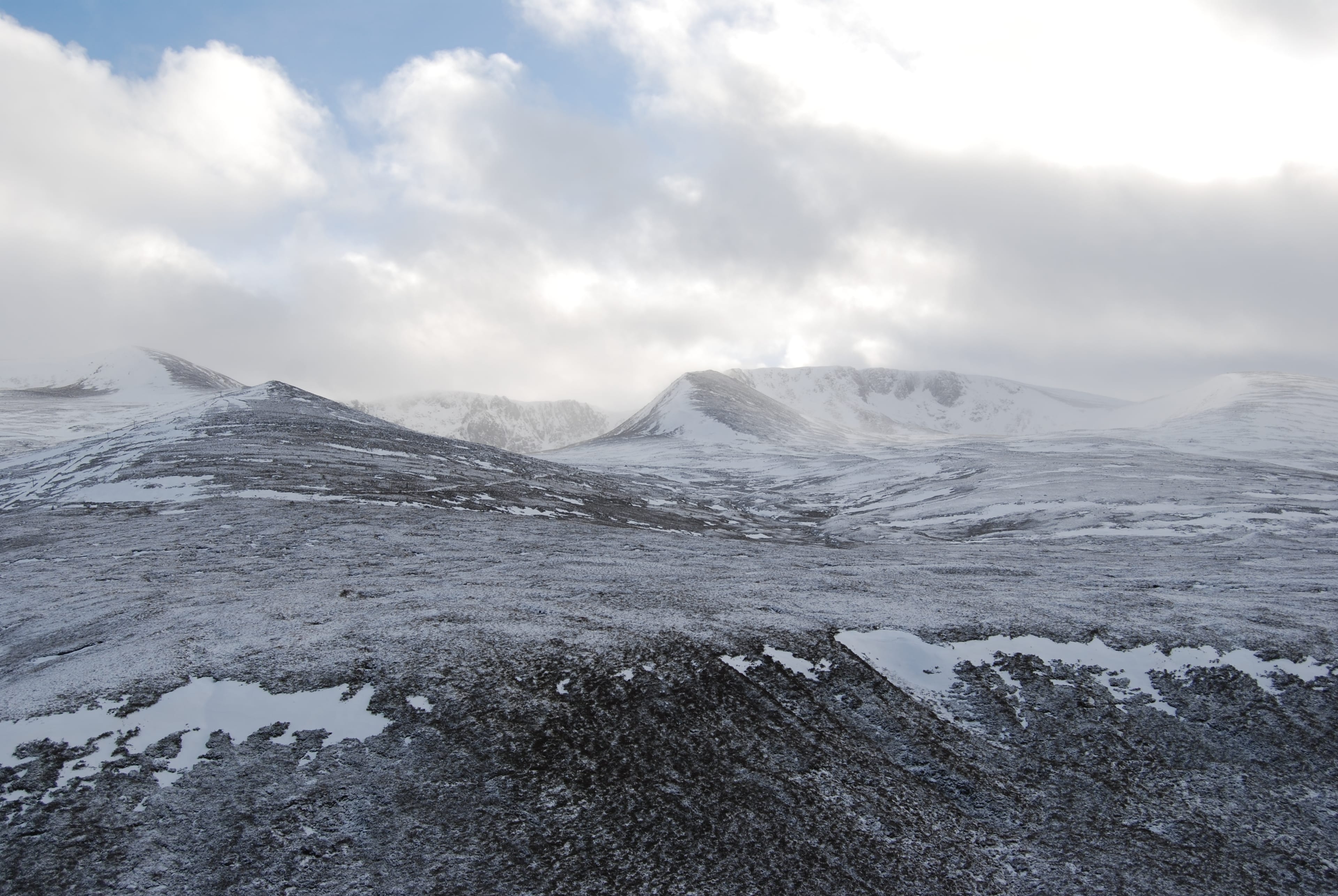 NORTHERN EXPOSURE: Looking into Cairn Gorm's Northern Corries during an ascent to try to catch the Blue Moon