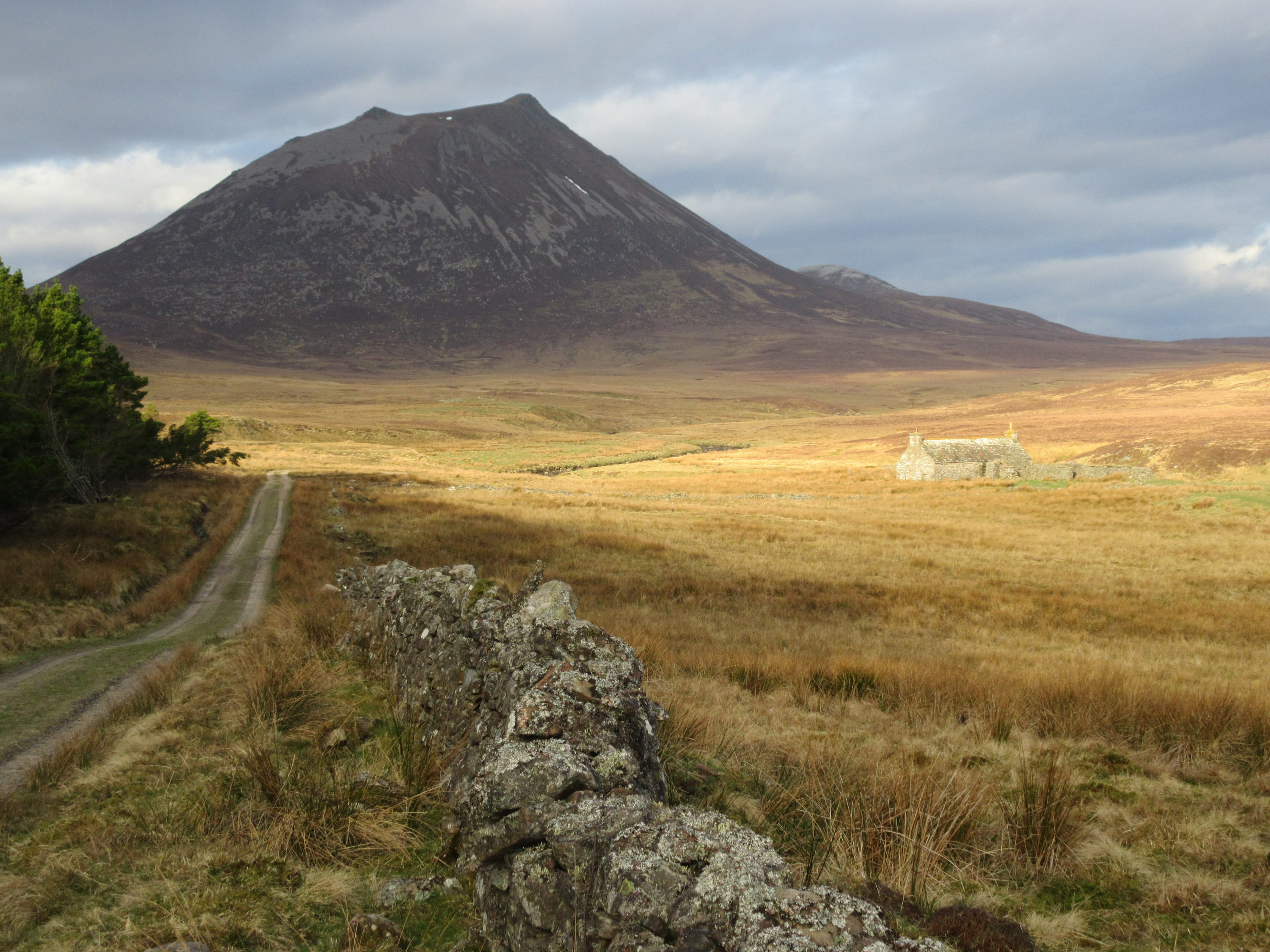 FLOW-STOPPER: Approaching the highest point in Caithness, the magnificent Morven, on the track from Braemore