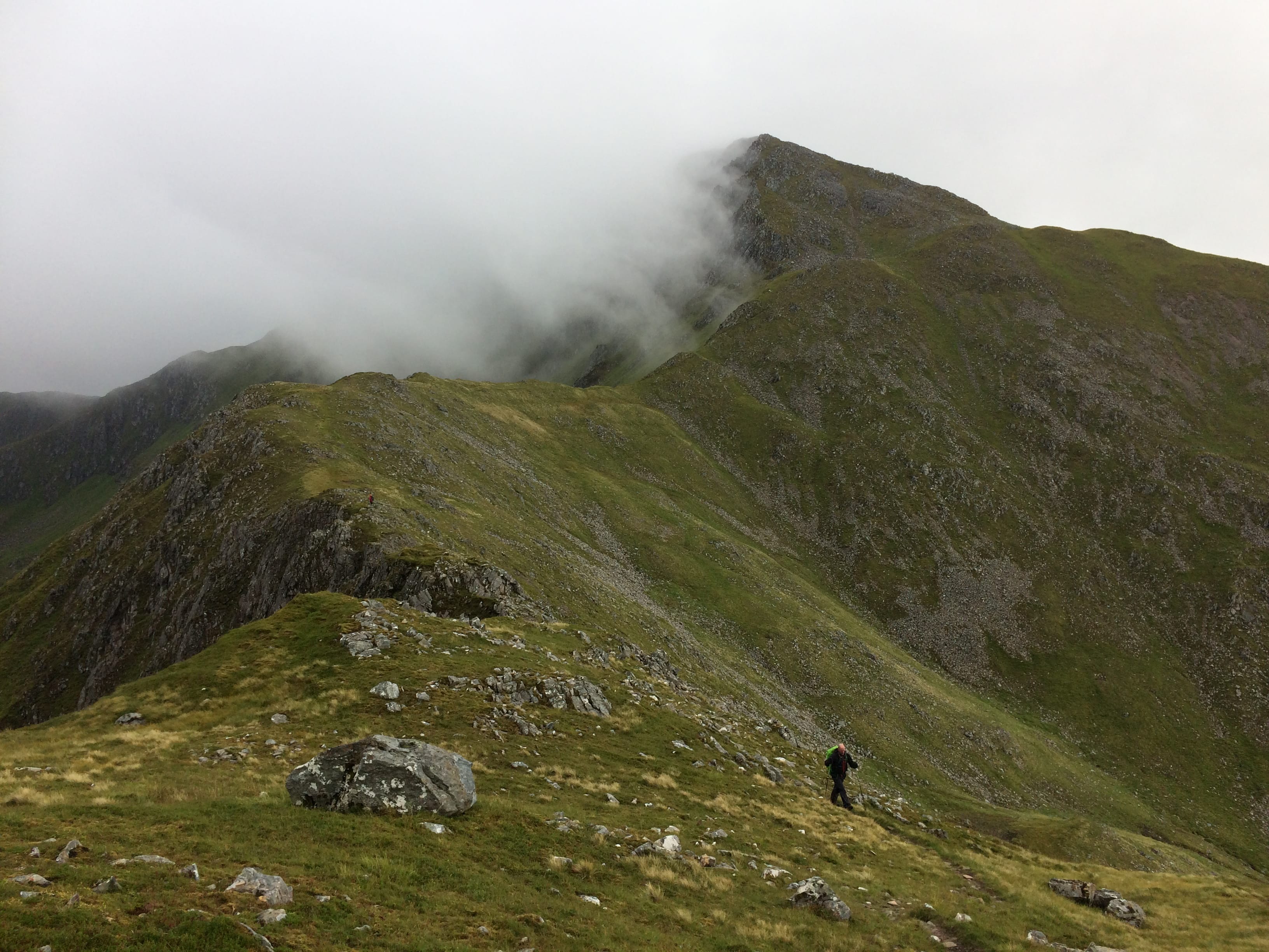 ROCK AND ROLLING: Cloud starts to pour in over Sgurr Fhuaran during our traverse of the Five Sisters peaks