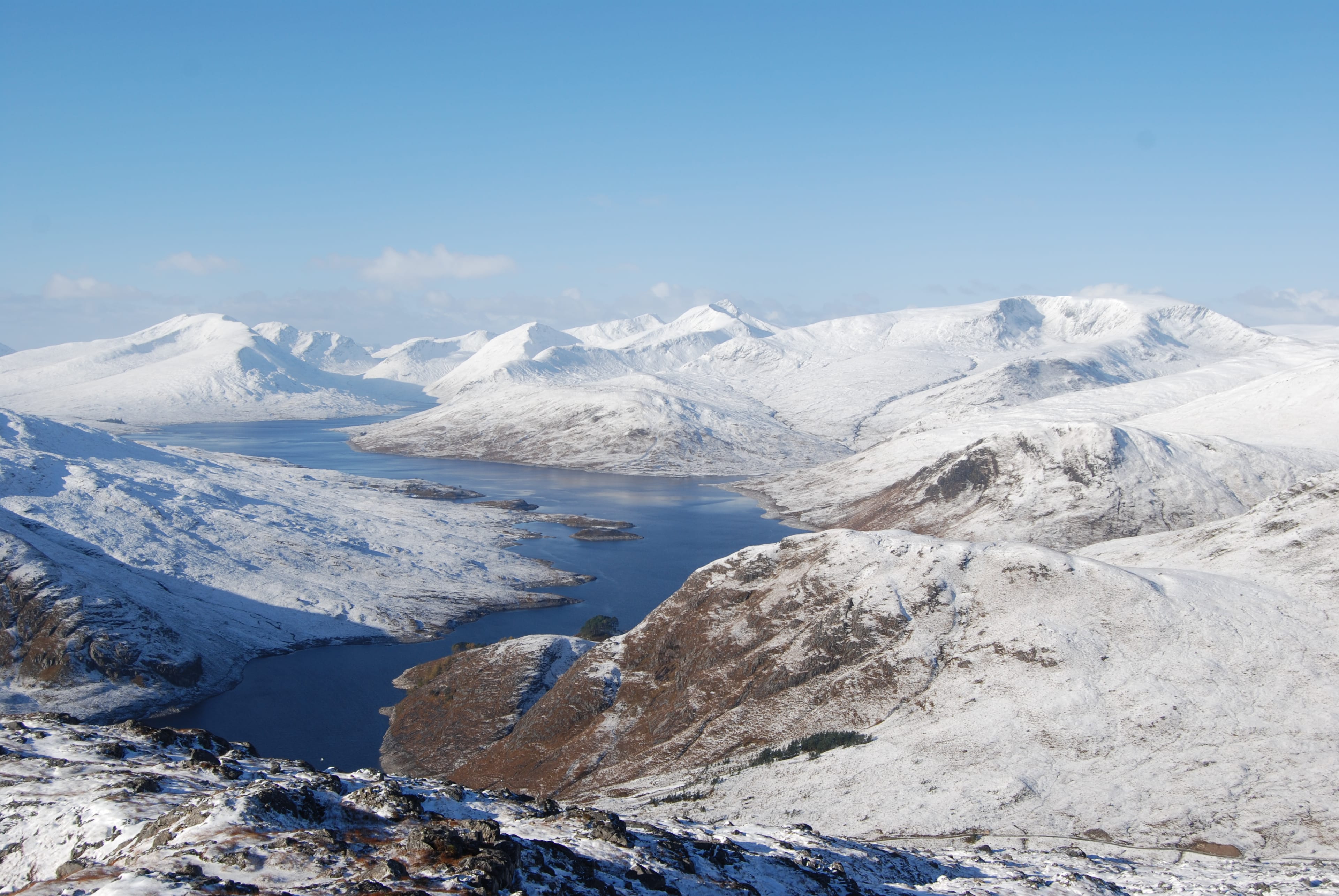 LOCH OF DELIGHTS: The view down Loch Monar from the summit of Beinn na Muice with Maoile Lunndaidh prominent