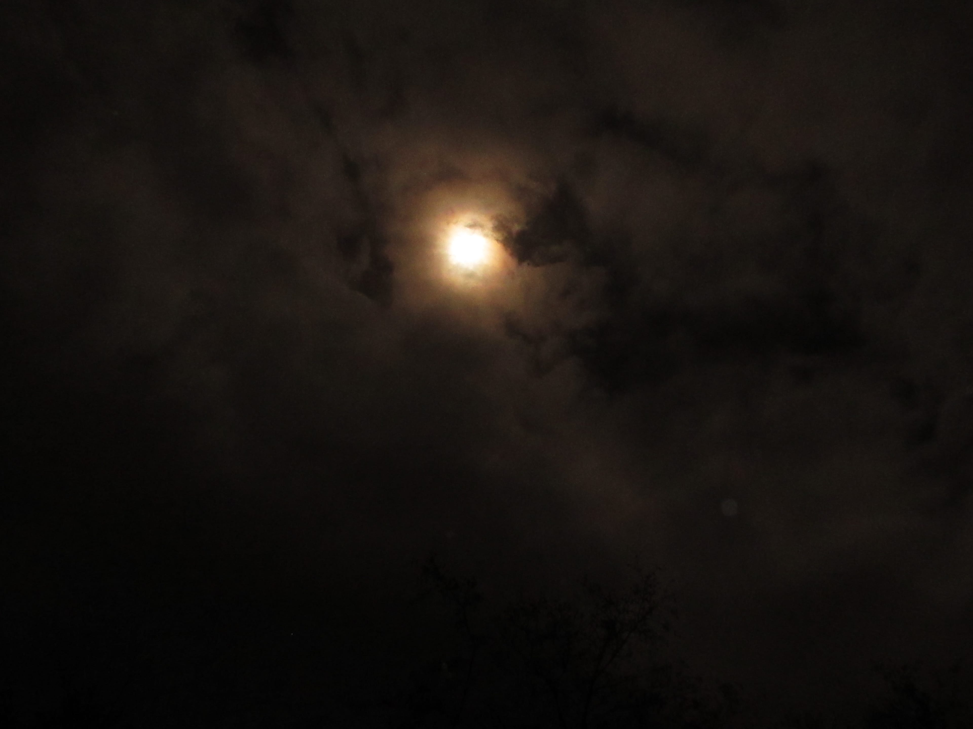 RARE SIGHT: The Beaver Moon makes a brief appearance through the clouds during the ascent of Ben Cruachan