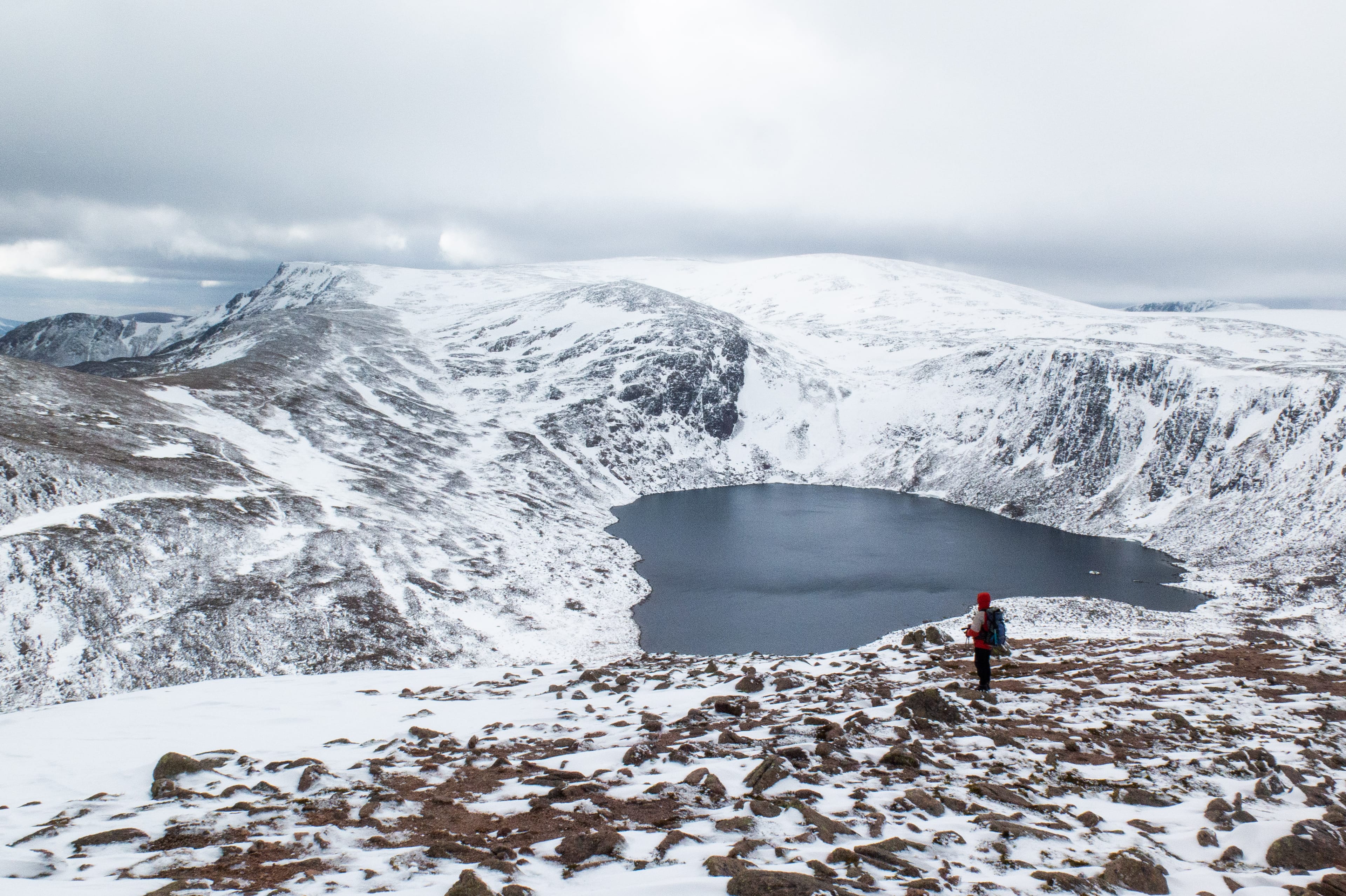 WHITE KINGDOM: Loch Etchachan from Beinn Mheadhoin, a perfect combination for the Moon of Ice