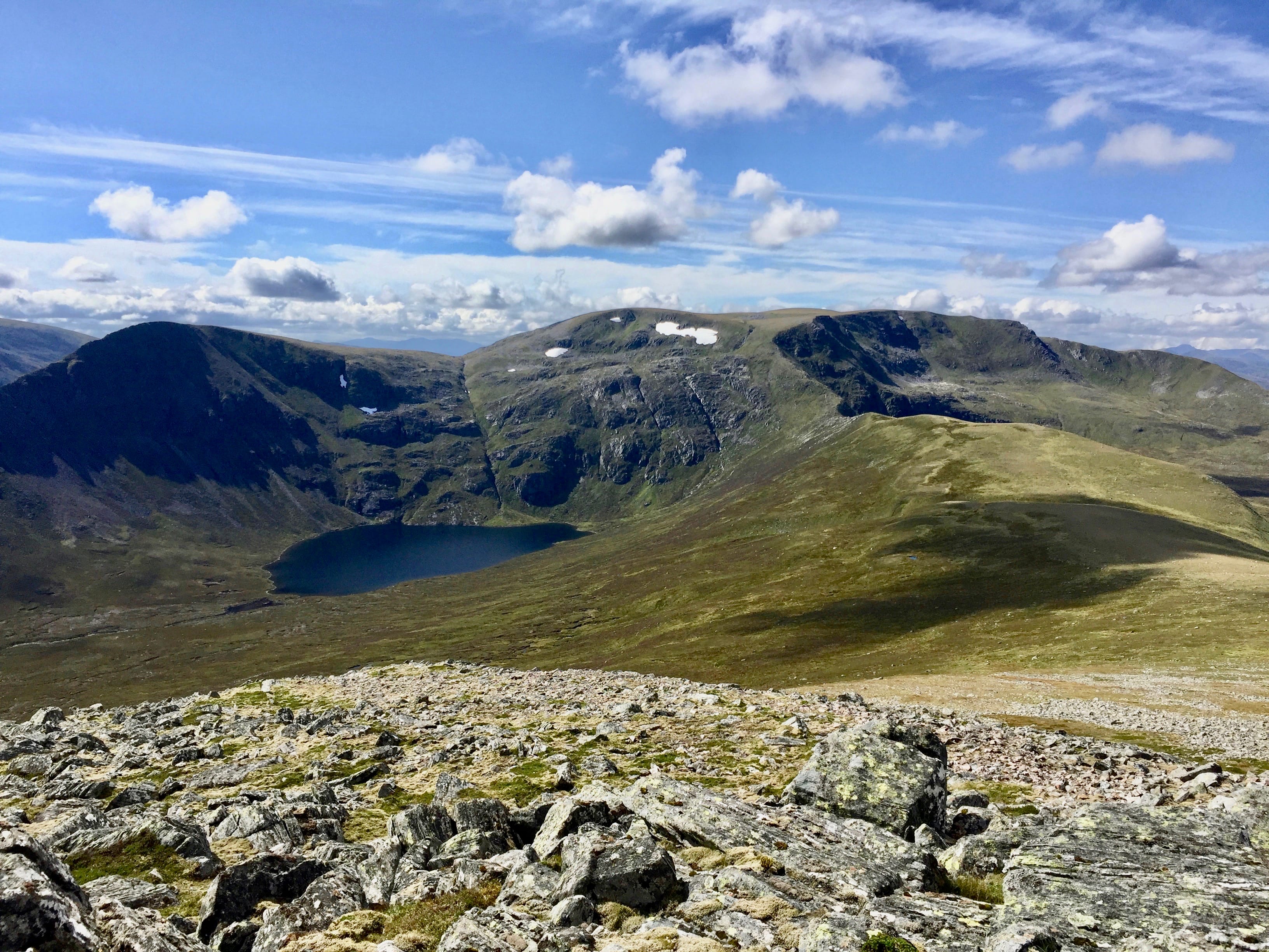 WIDE-OPEN SPACES: The long ridge to Geal-Charn from the summit of its neighbour Carn Dearg