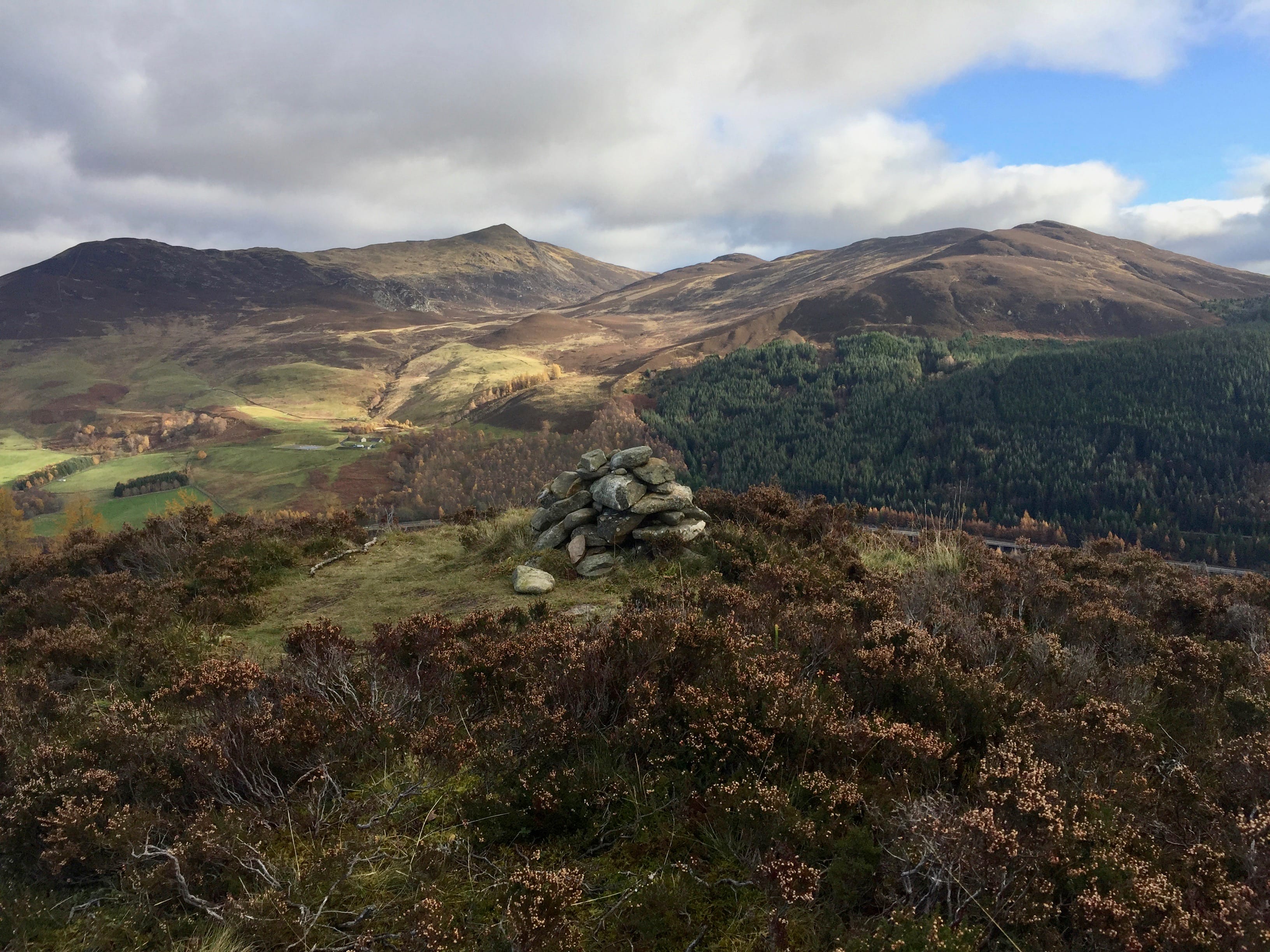 LITTLE HILL, BIG VIEWS: Looking over to Ben Vrackie from the summit of Craig Fonvuick, a gem of a hill near Pitlochry