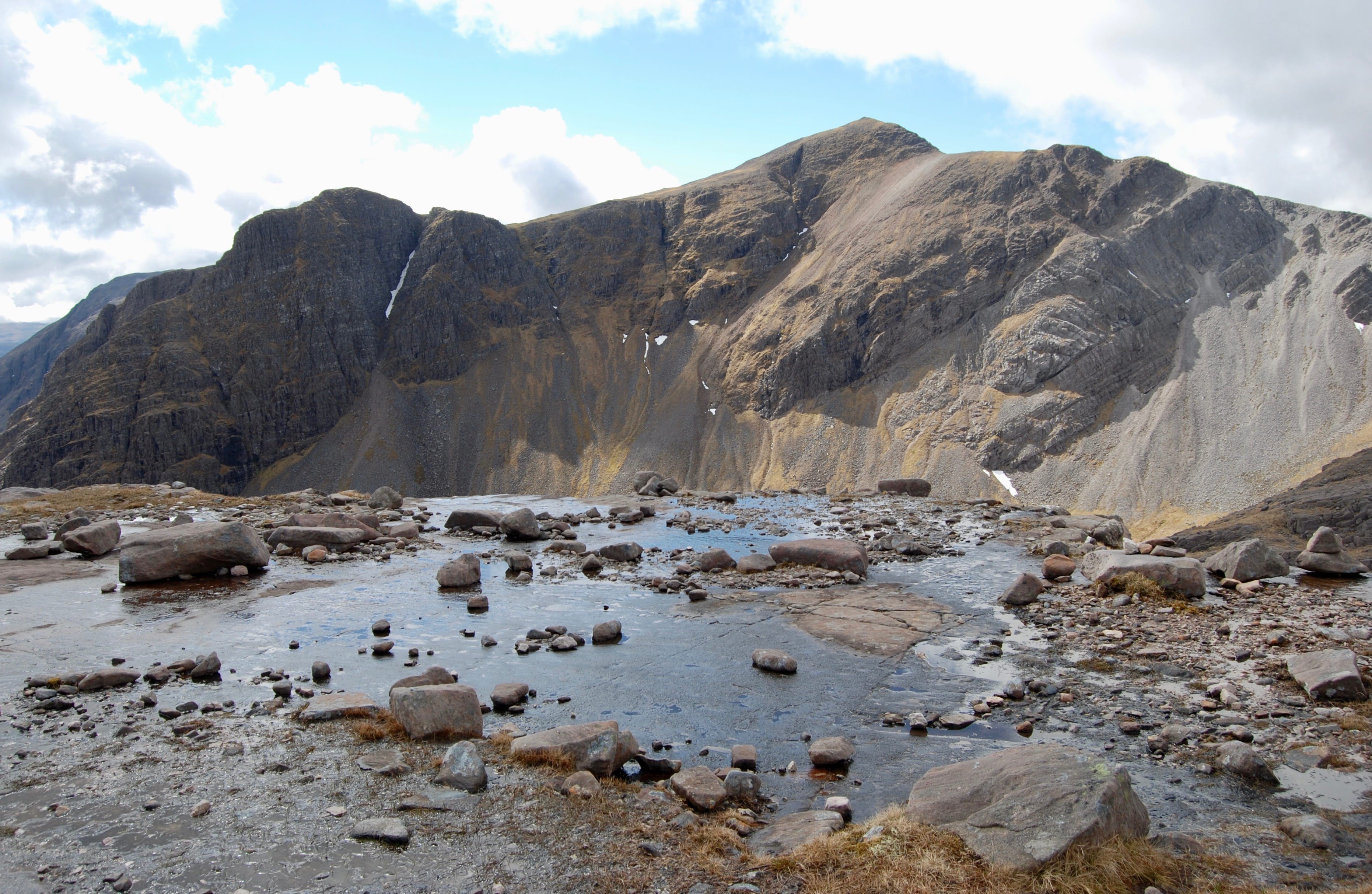 AFTER THE MIST: Sgorr Ruadh in full view over Coire Lair from the ascent of its neighbour Beinn Liath Mhor