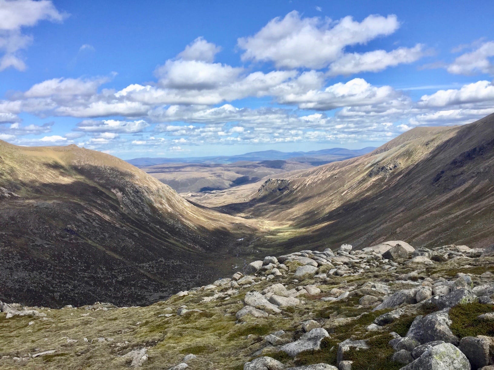 WILD COUNTRY: The view down the magnificent but lonely Garbh Choire from The Sneck – a long, long way from help