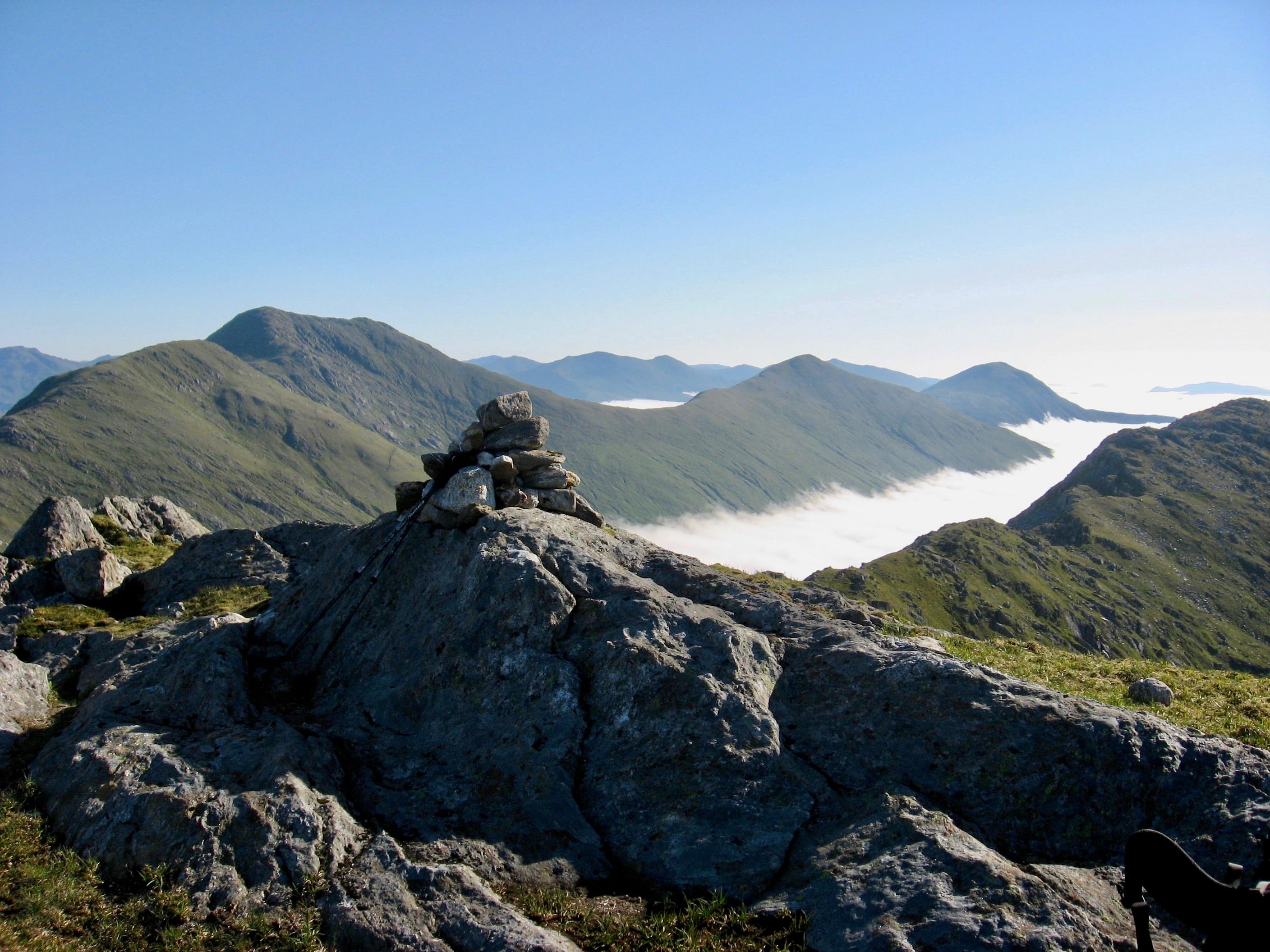 THE LONG VIEW: Sgurr Mor and Sgurr an Fhuarain ridge from the summit cairn of Sgurr Cos na Breachd-laoidh
