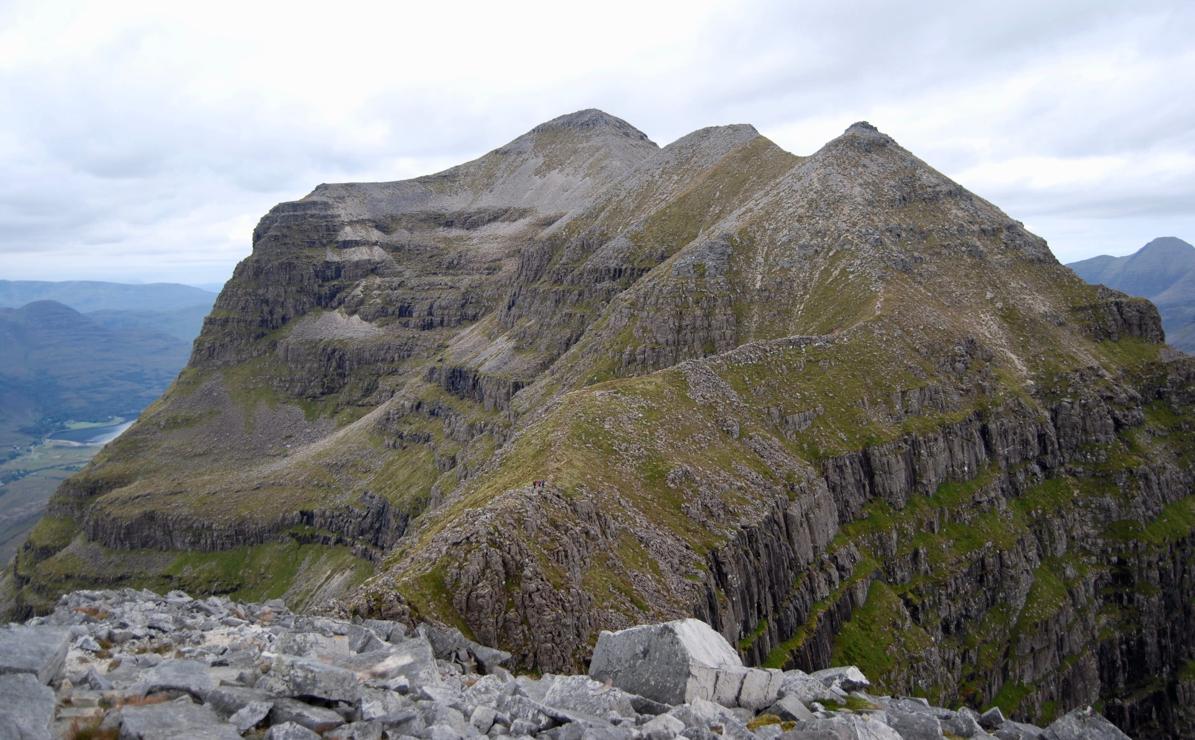 CLASSIC VIEW: Spidean a' Choire Leith and Pyramid Buttress from the summit of the outlying top of Stuc a' Choire Dhuibh Bhig