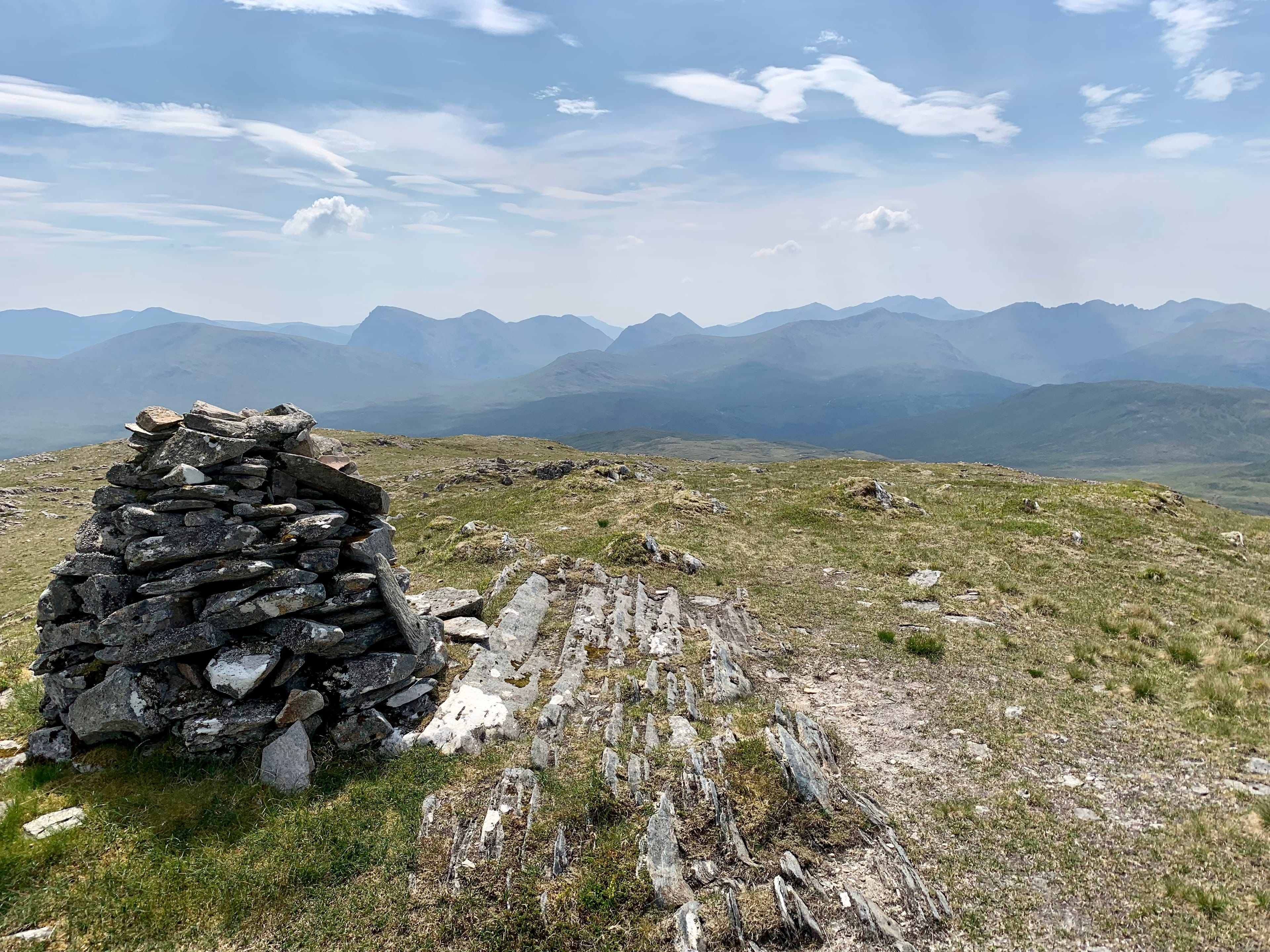 THE LONG VIEW: Looking from the summit of Glas Bheinn to the Glen Coe peaks after a six-hour walk in from Loch Ossian