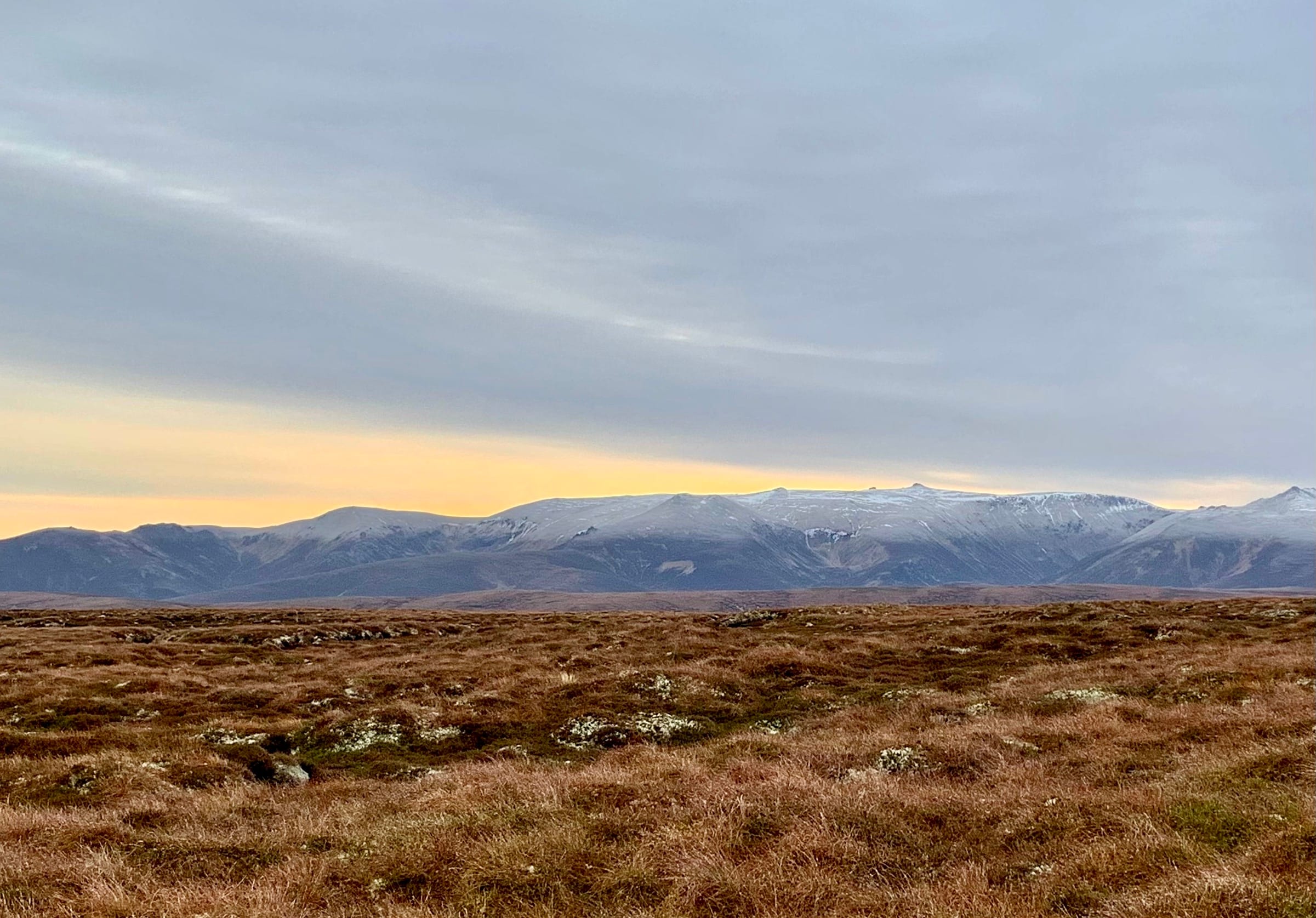 LIGHT FANTASTIC: Yellow glow spilling over the Cairngorms was ample reward for an uneventful ascent of Geal Charn