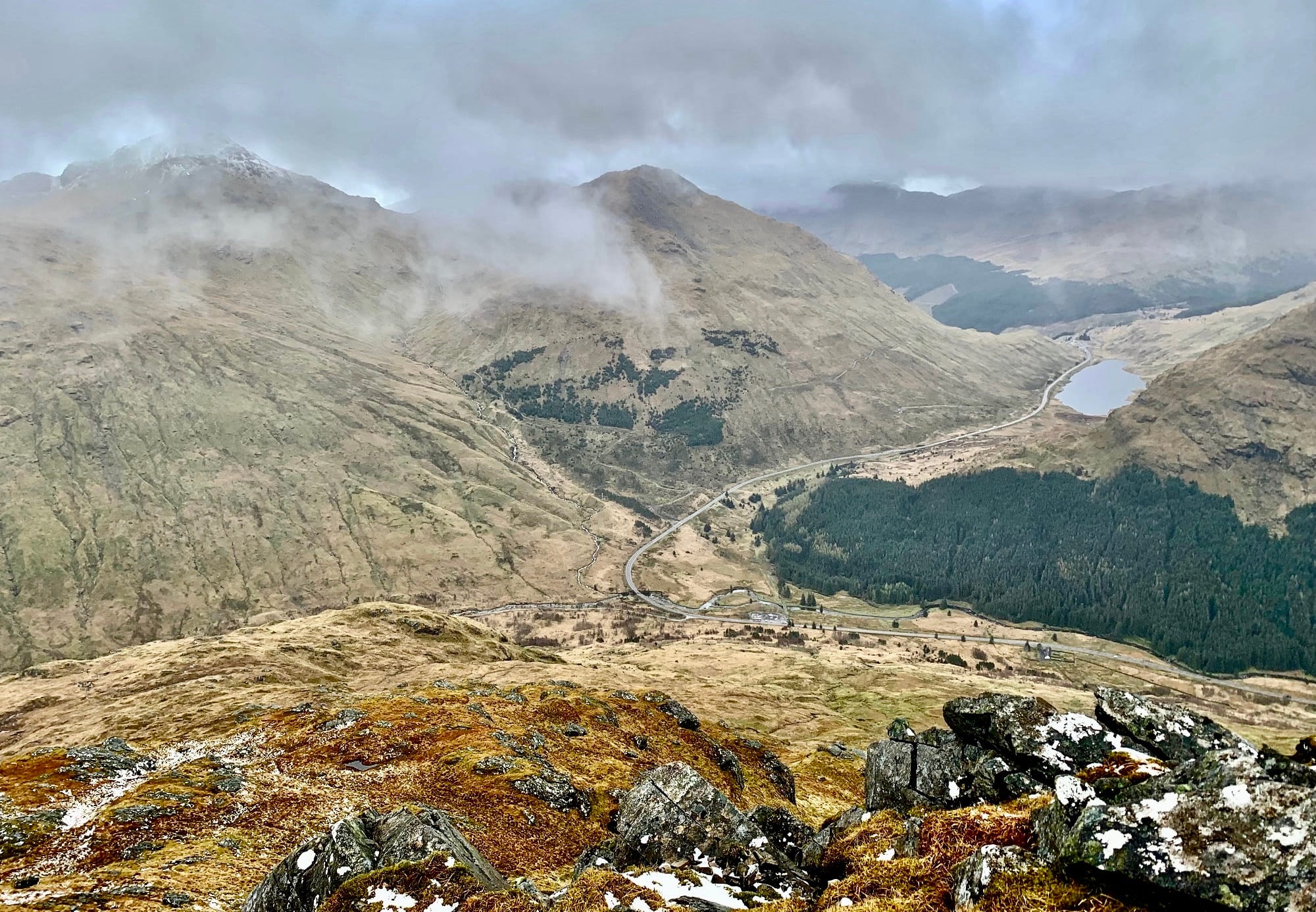 MOMENT OF CLARITY: The view down the glen from high up on the steep climb to Stob Coire Creagach