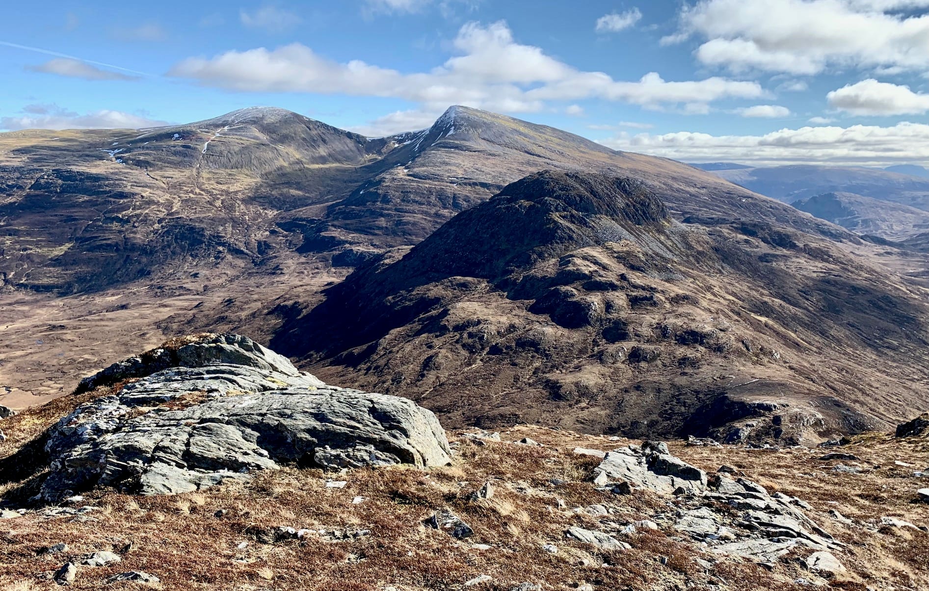ESSENCE OF BEAUTY: The rocky island Sgurr Innse with the Easains as the perfect backdrop as seen from descent of Cruach Innse