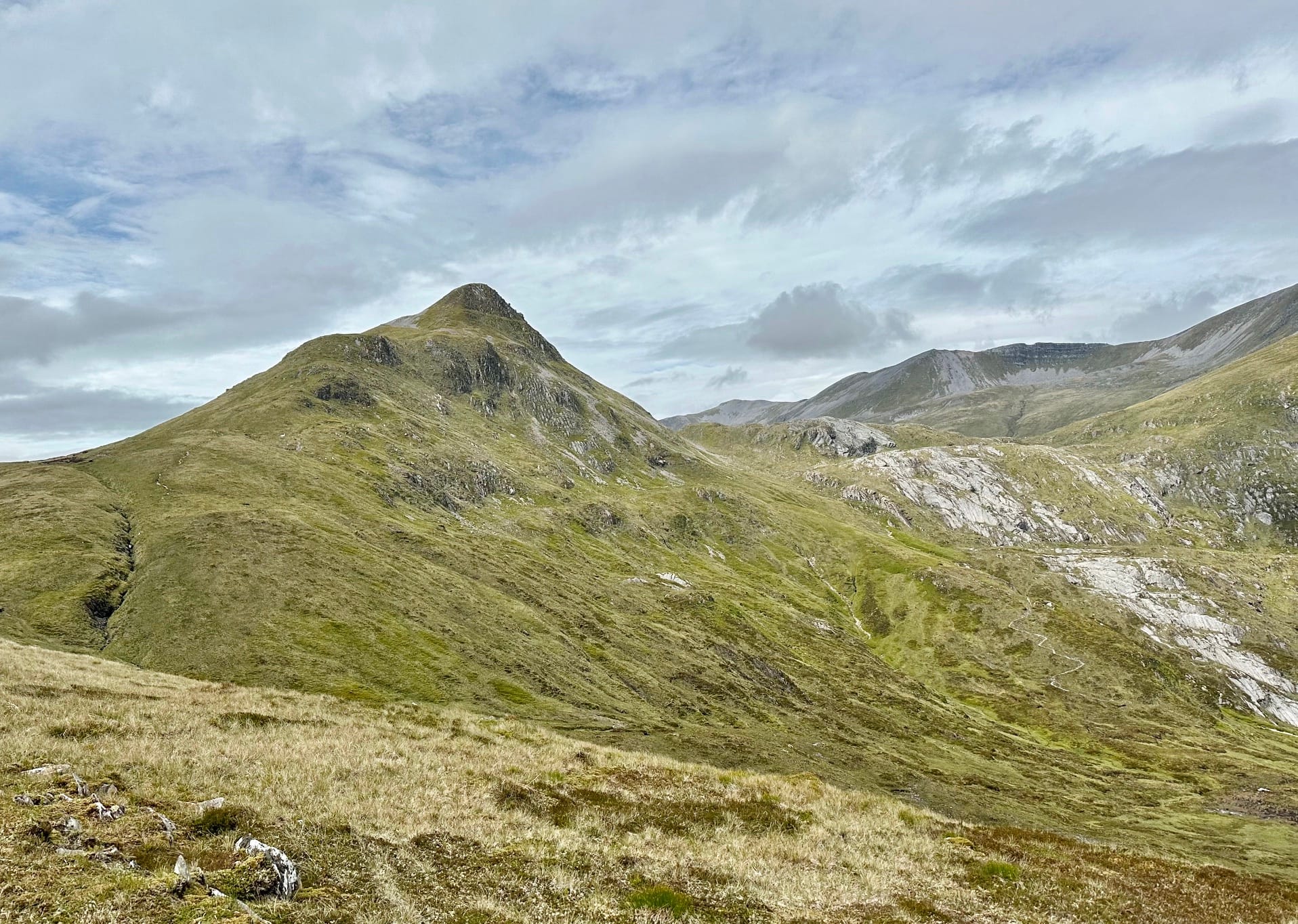 BAN ON THE RUN: Perfect clarity for the speedy ascent of Stob Ban in the Grey Corries as we waited for the heavens to open