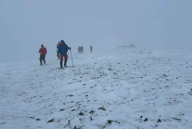 THE WHITE STUFF: Challenging conditions on the traverse of Meall a' Bhuachaille and its neighbouring summits